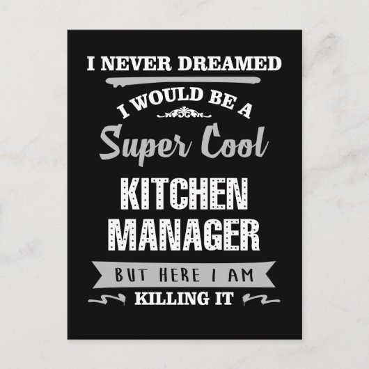 Kitchen Manager Super Cool Killing it Postkarte (Vorderseite)