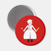 Kitchen Martzkin Red Chefette's Magnet (Vorderseite/Rückseite)