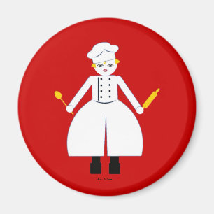 Kitchen Martzkin Red Chefette's Magnet