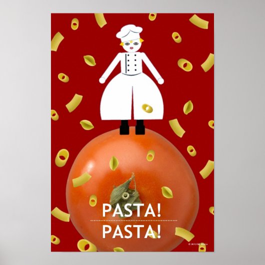 Kitchen Martzkin Red "Pasta! Pasta!" Poster (Vorne)