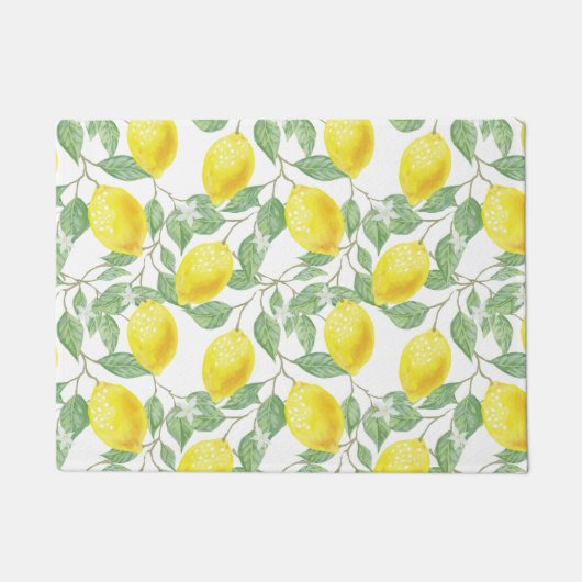 Kitchen Mat Kitchen Floor Mat Lemon Wasserfarbe Fußmatte (Vorderseite)