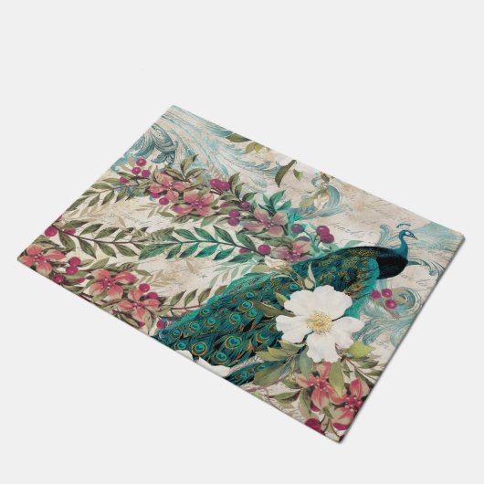 Kitchen Mat Kitchen Floor Mat Peacock Peacocks Fußmatte (Schrägansicht)