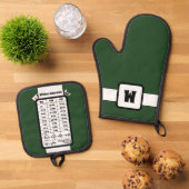 Kitchen Measurement Helper in Forest Ofenhandschuh & Topflappen-Set (Oben Unten)