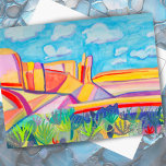 Kitchen Mesa Wacky Watercolor Art Postkarte<br><div class="desc">Waren Sie schon mal in Kitchen Mesa in New Mexico? Es ist schön! Ich hoffe,  Sie mögen meine wackelige,  farbenfrohe Aquarellversion.</div>