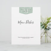 Kitchen Monogram Aquamarin Green Recipe Divider (Stehend Vorderseite)