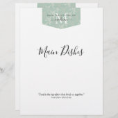 Kitchen Monogram Aquamarin Green Recipe Divider (Vorne/Hinten)