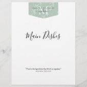 Kitchen Monogram Aquamarin Green Recipe Divider (Rückseite)
