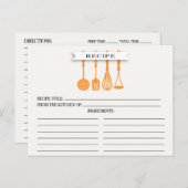 Kitchen Orange Utensities Brautparty Recipe Cards Postkarte (Vorne/Hinten)