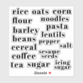 Kitchen Pantry Cupboard Produce Food Labels (Blatt)