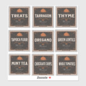 Kitchen Pantry Label Set 3 Vintages dunkles Papier (Blatt)