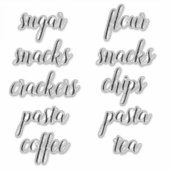 Kitchen Pantry Organisation Script Label Sticker (Vorderseite)