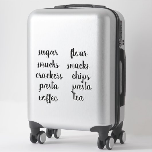 Kitchen Pantry Organisation Script Label Sticker (Koffer)