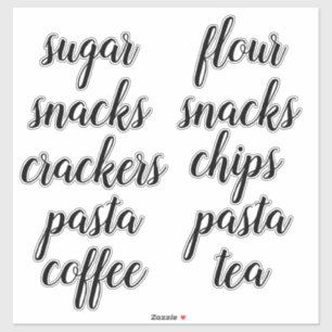 Kitchen Pantry Organisation Script Label Sticker