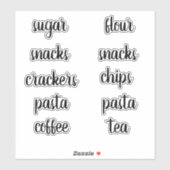 Kitchen Pantry Organisation Script Label Sticker (Blatt)