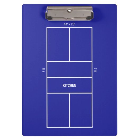 Kitchen Pickleball Court Diagram Klemmbrett (Vorderseite)