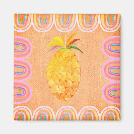 Kitchen Pineapple Folk Art Style Magnet