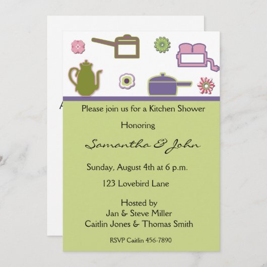 Kitchen Polterabend Einladung (Vorne/Hinten)