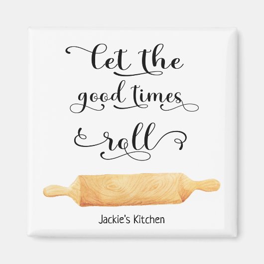 Kitchen Quote Funny Schwarz-weiß Typografie Magnet (Vorne)