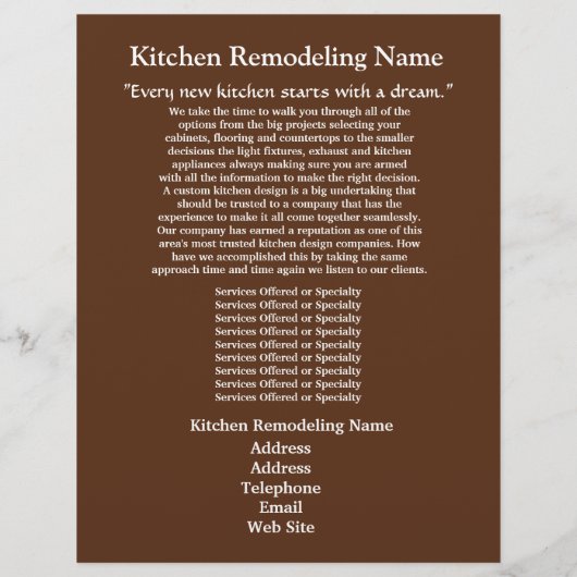 Kitchen Remodeler1 Business Flyer (Hinten)