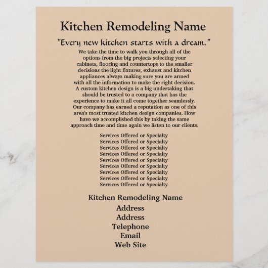 Kitchen Remodeler2 Business Flyer (Hinten)