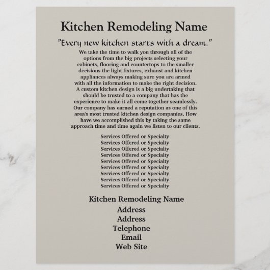 Kitchen Remodeler3 Business Flyer (Hinten)