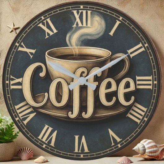 Kitchen retro Vintage Coffee Große Wanduhr