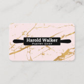 Kitchen Rolling Pin | Pink Marble Background Visitenkarte (Vorderseite)