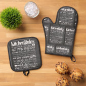 "Kitchen Rules" Ofenhandschuh & Topflappen-Set (Oben Unten)