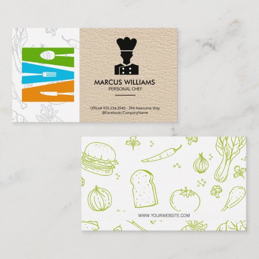 Kitchen Silverware | Chef Logo Visitenkarte (Vorne/Hinten)