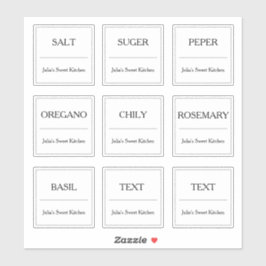 Kitchen Spice Jar Etikett Transparente Aufkleber