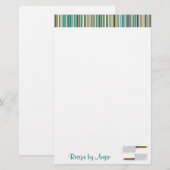 Kitchen Stripes Aqua Rezept Papier (Vorne/Hinten)