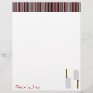 Kitchen Stripes Red Rezept Papier