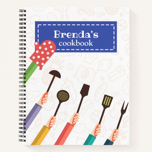 Kitchen Stuff Blue Recipe Spiral Notebook Notizblock (Vorderseite)