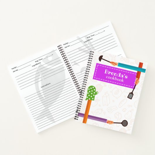 Kitchen Stuff Lila Recipe Spiral Notebook Notizblock (Innenseite)