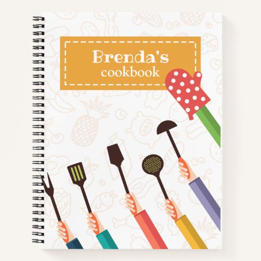 Kitchen Stuff Orange Rezept Spiral Notebook Notizblock (Vorderseite)