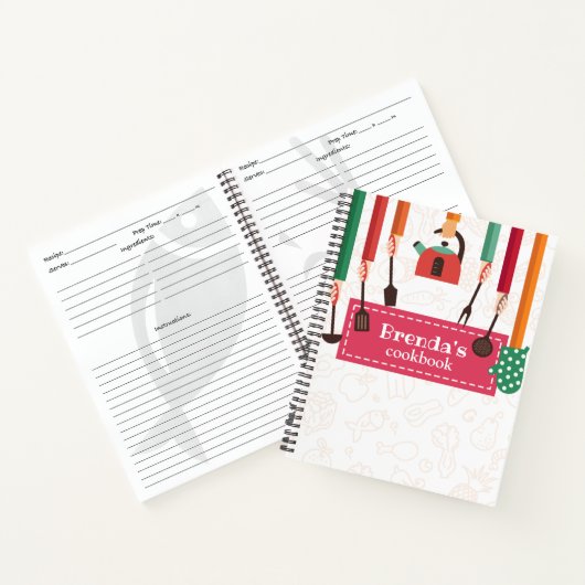 Kitchen Stuff Pink Recipe Spirale Notebook Notizblock (Innenseite)