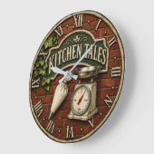 Kitchen Tales Rustic Baking Baker Gift Große Wanduhr (Winkel)