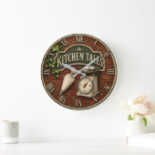 Kitchen Tales Rustic Baking Baker Gift Große Wanduhr (Zuhause)