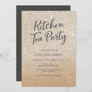 Kitchen Tee Party Einladung - GOLD Glitzer