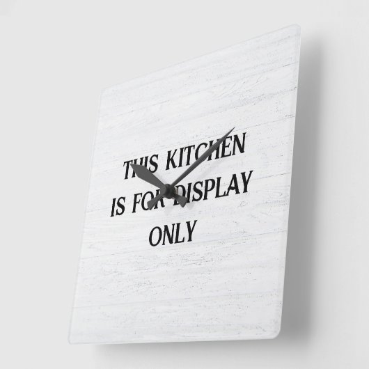 Kitchen Text auf Whitewusch Quadratische Wanduhr (Winkel)