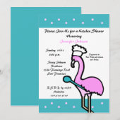 Kitchen Theme Bridal Shower Einladung — Flamingo (Vorne/Hinten)