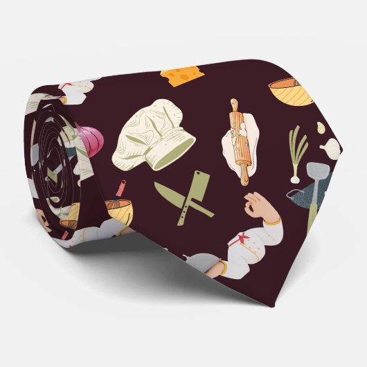 Kitchen Theme Pattern Krawatte (Gerollt)