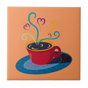 Kitchen Tile Trivet Kaffee Cup Liebe Tee Bar Kriec Fliese