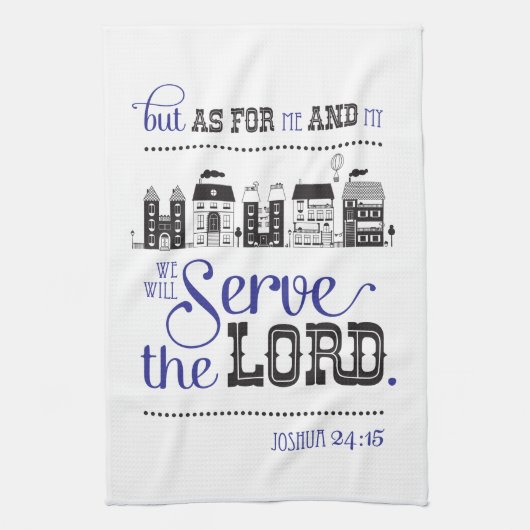 Kitchen Towel Bible Scripture Joshua 24:15 Küchentuch (Vertikal)