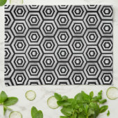 Kitchen Towel Black White Hexagon Geometric Geschirrtuch (Gefaltet)