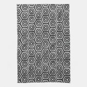 Kitchen Towel Black White Hexagon Geometric Geschirrtuch (Vertikal)