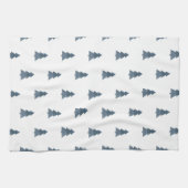 Kitchen Towel - Blue Christmas Trees Pattern Geschirrtuch (Horizontal)