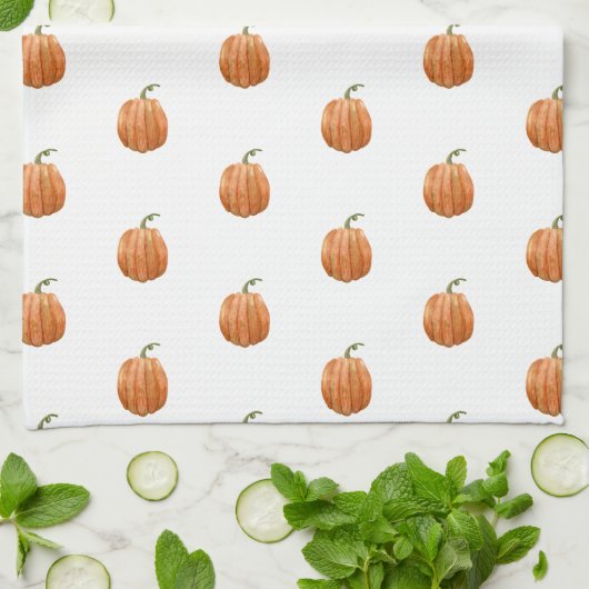 Kitchen Towel - Cute Halloween Pumpkin Pattern Geschirrtuch (Gefaltet)