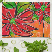  KITCHEN TOWEL mit Poinsettia Design Geschirrtuch (Gefaltet)