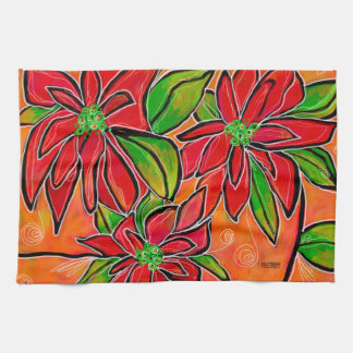  KITCHEN TOWEL mit Poinsettia Design Geschirrtuch